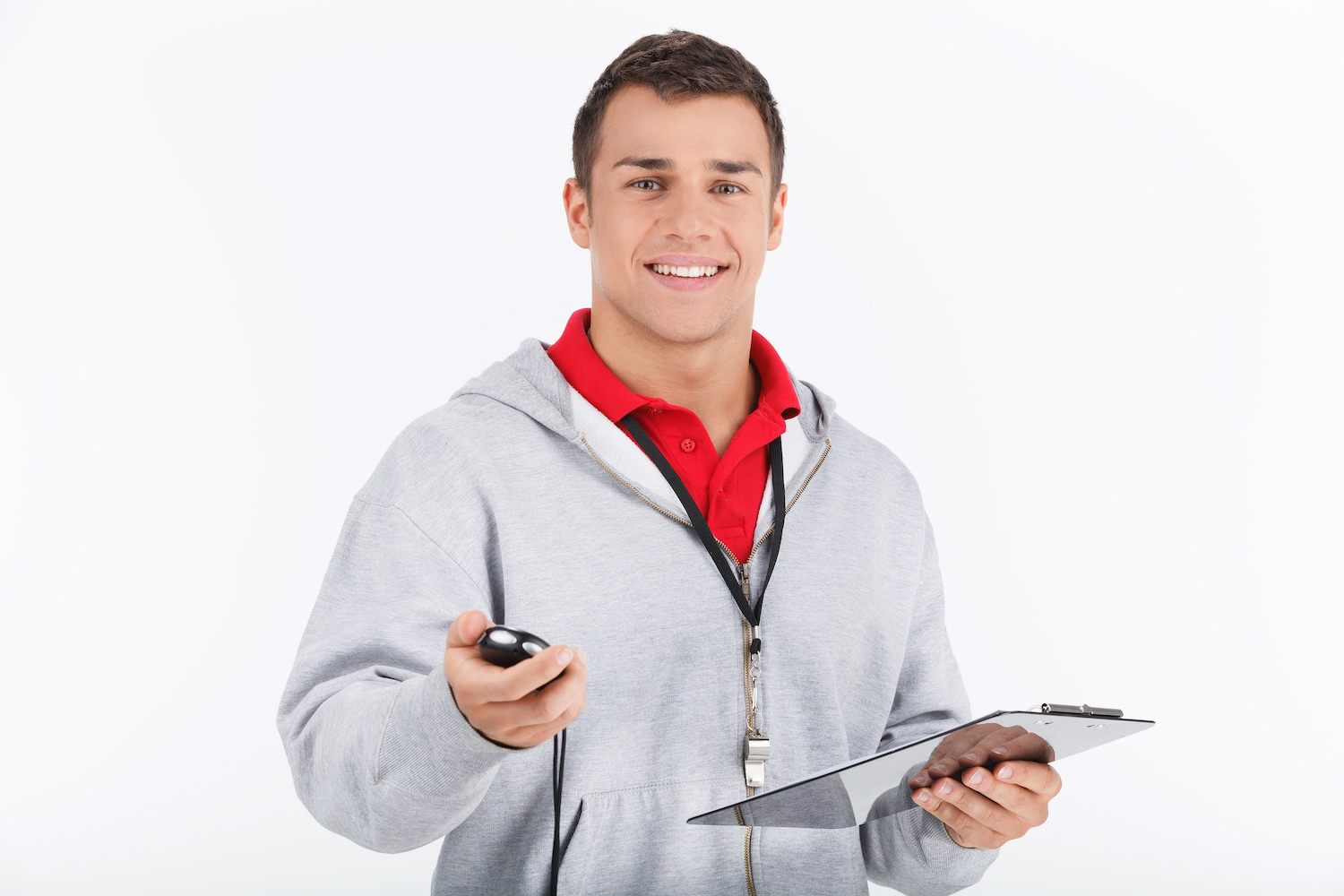 Sport Trainer. Portrait of happy young coach